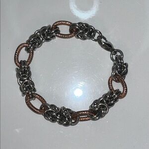 NWOT Hypoallergenic Stainless Steel Designer Statement Link Two Tone Bracelet